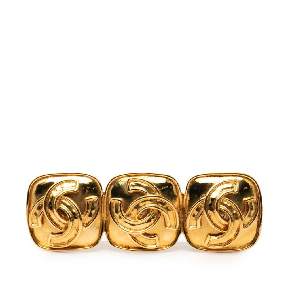 CHANEL Vintage Gold Logo Brooch